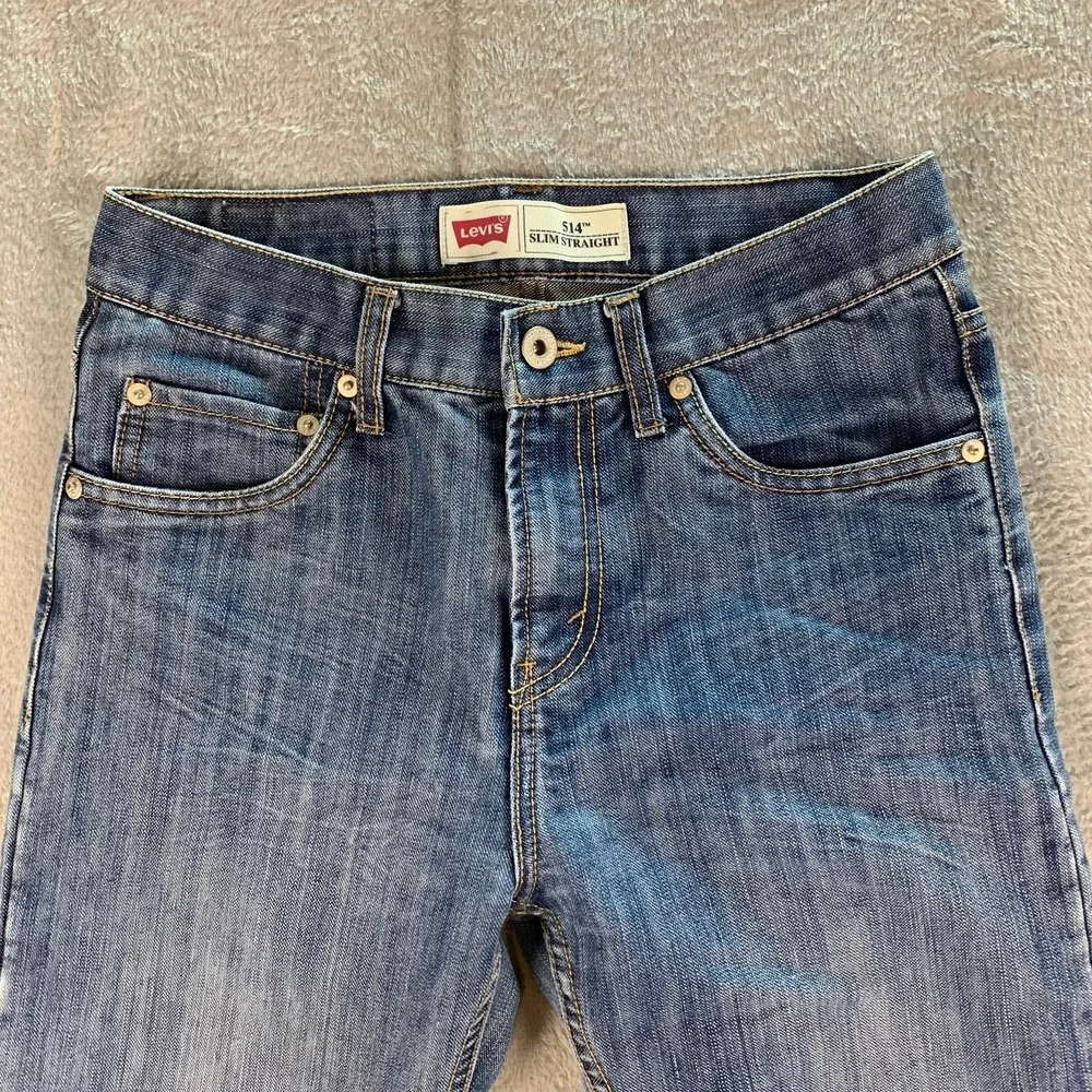 Levi's 514 Slim Straight Boys Size 18‎ Slim Blue Medium Wash Denim Jeans